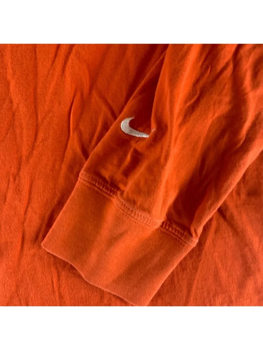 Nike Orange Long Sleeve Crewneck Shirt Mens Large